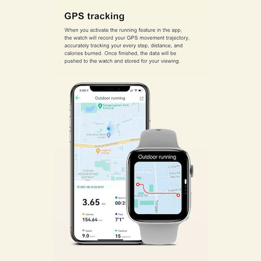 NO.1 DT8 Mini Smartwatch (Γκρι)