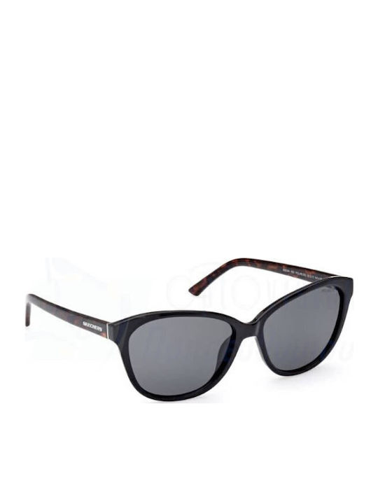 Skechers Women's Sunglasses with Black Plastic Frame and Black Polarized Lens SE6264 05D