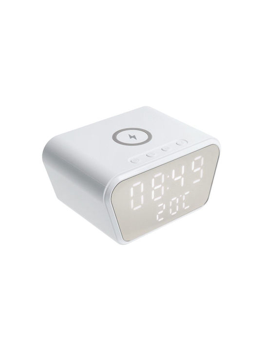 CFNZ01 Tabletop Digital Clock with Alarm & Wireless Charging White 581790