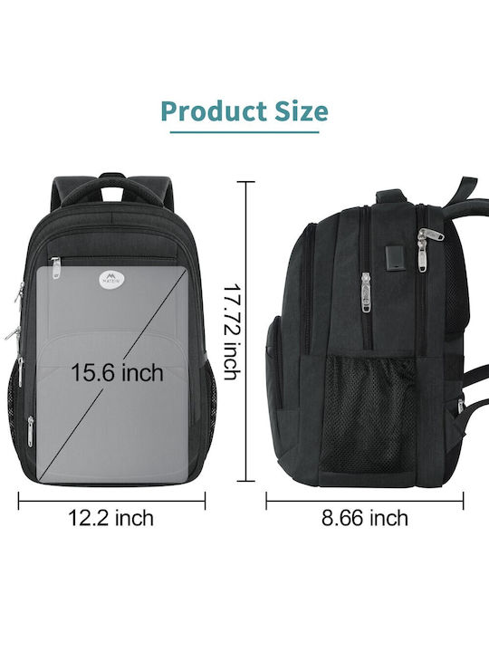 Matein Τσάντα Πλάτης για Laptop 15.6" σε Μαύρο χρώμα 1331