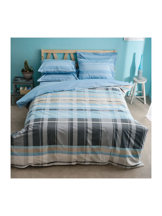 Charalambidis Textiles Duvet Cover Single 160x240 Scotland Blue