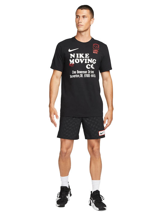 Nike Men's Ανδρικό Αθλητικό T-shirt Κοντομάνικο Dri-Fit Μαύρο