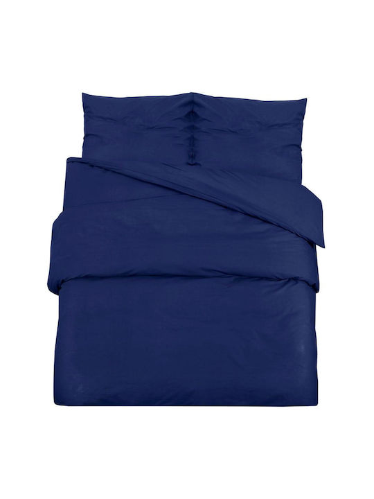 vidaXL Duvet Cover Set Queen with 2 Pillowcases 240x260 Blue