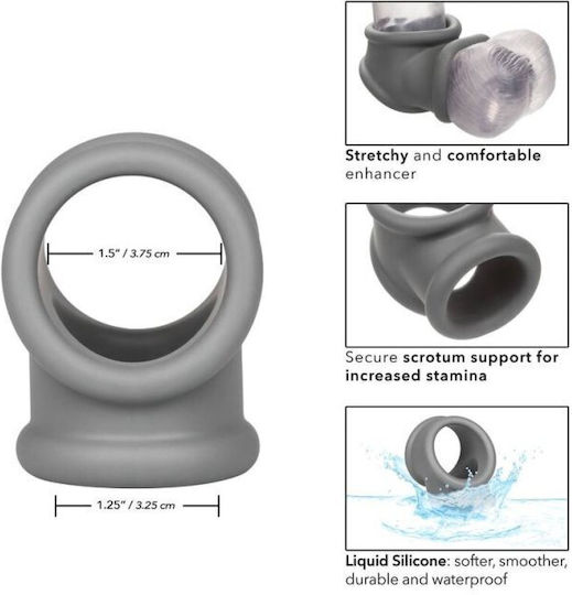 Calexotics Alpha Precision Cock Ring Schwanz & Hoden Silikon Gray