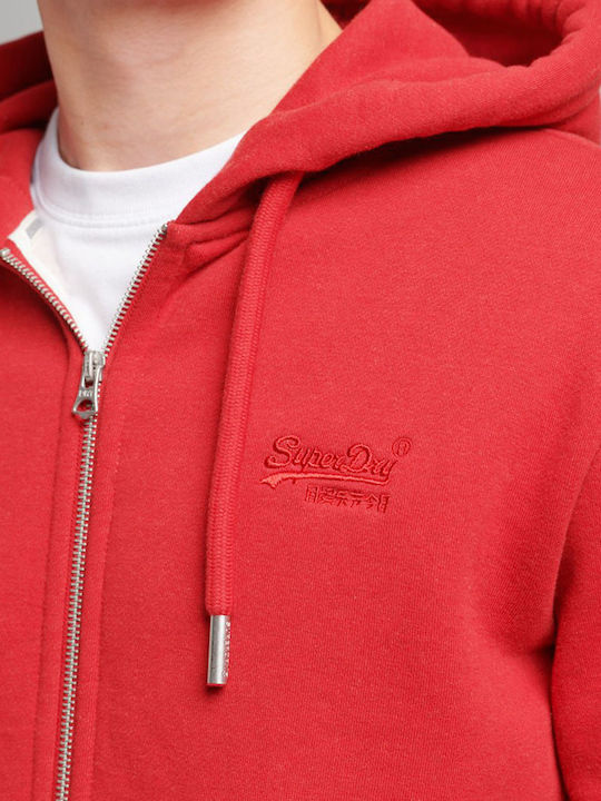 Red Hooded Cardigan