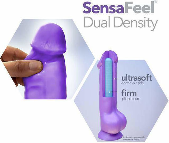 Blush Au Naturel Bold Chub Glass Dildo with Balls and Suction Cup Purple 25cm
