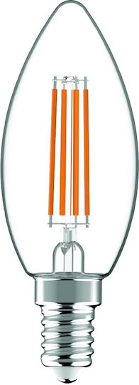 Avide ABLFC14WW-4.9W-SHL Λάμπα LED 4.9W 97mm για Ντουί E14 και Σχήμα C37 Θερμό Λευκό 806lm