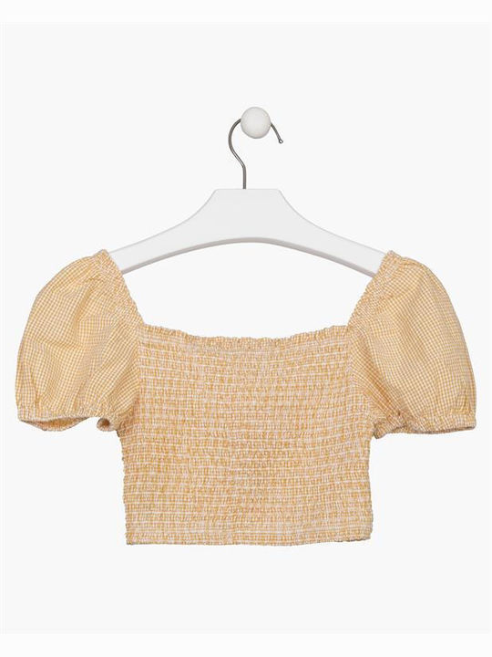 Losan Kinder-Crop-Top Kurzarm Gelb