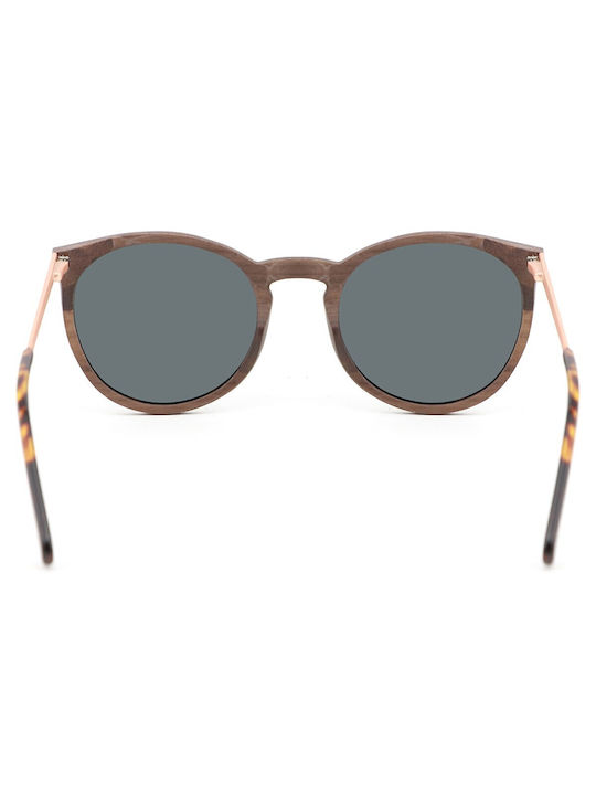 Daponte Sonnenbrillen mit Braun Rahmen und Gray Polarisiert Linse DAP087BW 4
