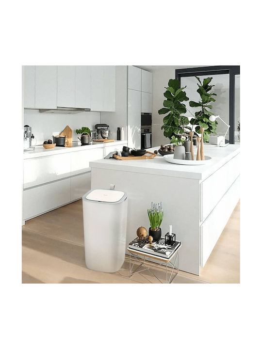 Eko Morandi Waste Bin Waste Plastic with Photocell White 27.1x27.1x59.1cm 1pcs