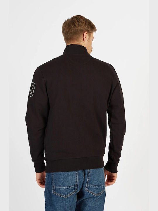 La Martina Herren Sweatshirt Jacke mit Taschen Schwarz