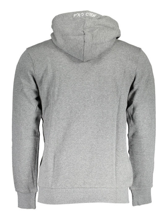 La Martina Men's Sweatshirt Jacket with Hood and Pockets Gray