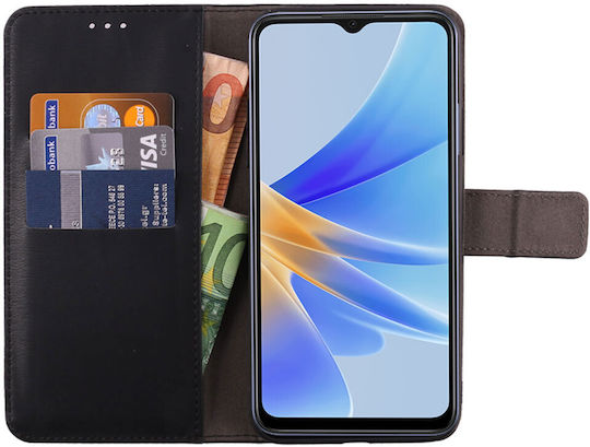 Volte-Tel Allure Magnet Clip Buchen Sie Synthetisches Leder Schwarz (Oppo A17)