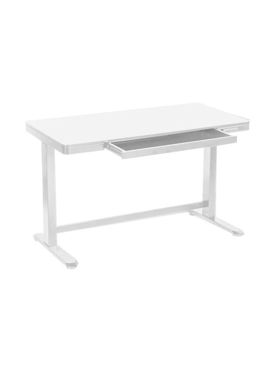 Ηλεκτρικό Γραφείο E-Desk 2 Ξύλινο Λευκό με Μεταλλικά Πόδια & Ρυθμιζόμενο Ύψος 140x70x72εκ.