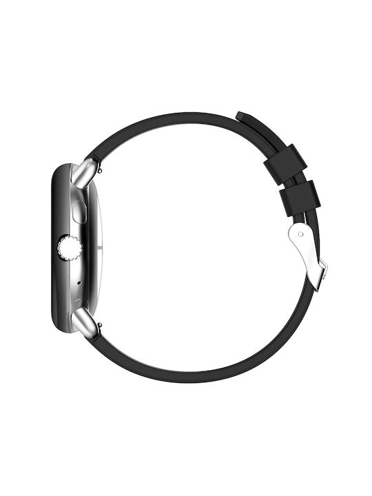 Techsuit Watchband 20mm W026 Λουράκι Σιλικόνης Μαύρο (Pixel Watch - Samsung Galaxy Watch 4 - Active 1 - 2 (40 mm / 44 mm) - Huawei Watch GT - GT 2 - GT 3 (42 mm))