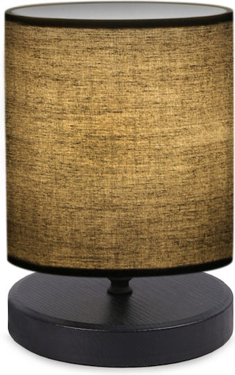 Megapap Hassard Fabric Table Lamp for Socket E14 with Black Shade and Base