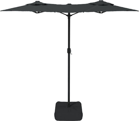 Garten & Terrassen Sonnenschirm Bodenständer Rund Metall Gray mit Ständer 3.16x2.4m 362963