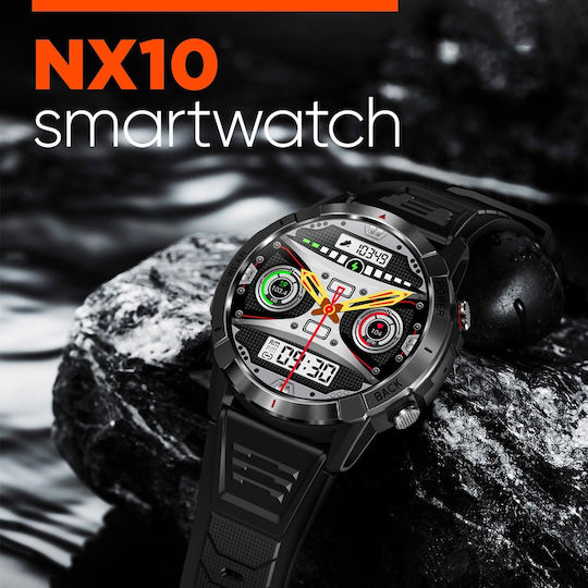 Aoke NX10 Smartwatch with Heart Rate Monitor (Black)