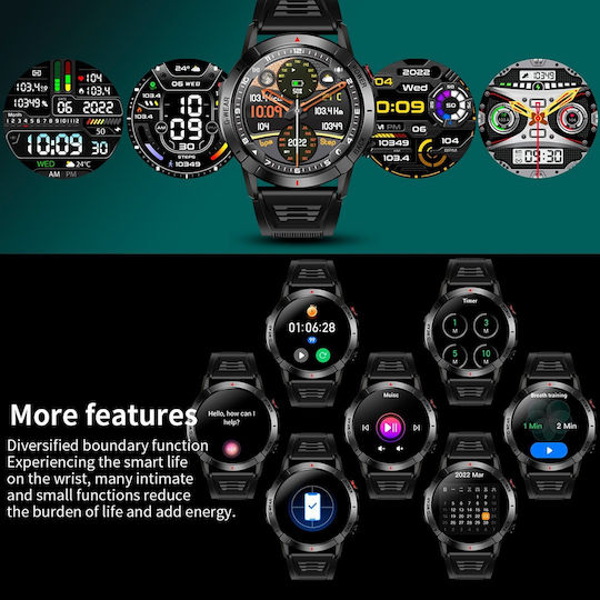 Aoke NX10 Smartwatch with Heart Rate Monitor (Black)