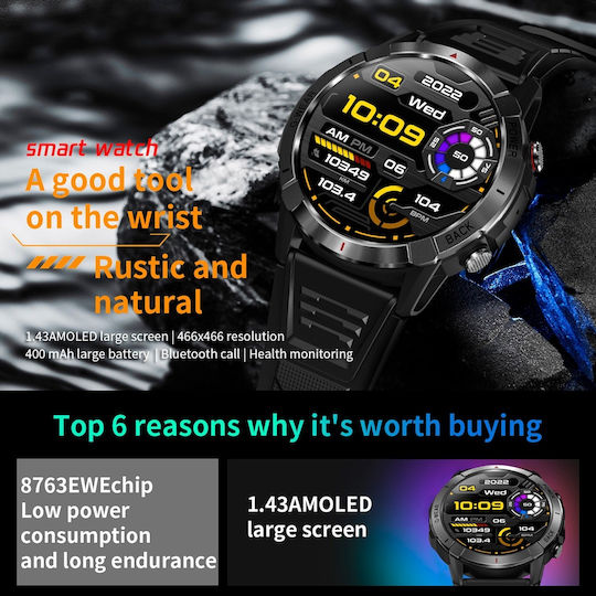 Aoke NX10 Smartwatch with Heart Rate Monitor (Orange)