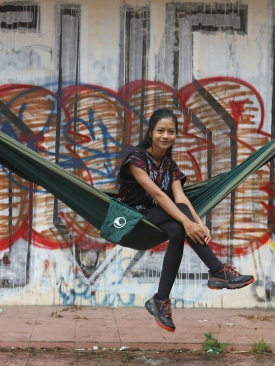 Ticket To The Moon Parachute Double Hammock Dark Green / Khaki 320x200cm