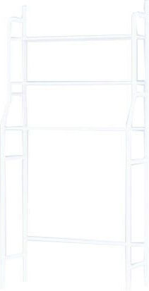 AGC Floor Bathroom Shelf Metallic with 2 Shelves 50x50x160cm White