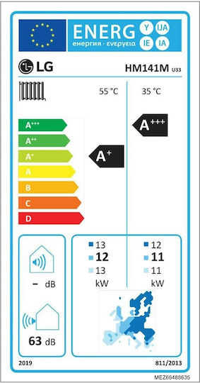 LG Pompa de căldură 14kW Cu o singură fază 65°C Monoblock