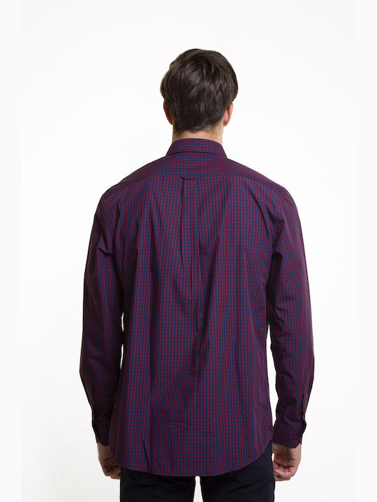 THE BOSTONIANS MEN'S CHECKED SHIRT - BLUE RED CHECKED - 3AACH8316