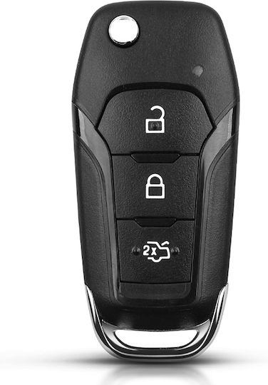 Car Key Cover Case made of with 3 Buttons for Ford in Black Color