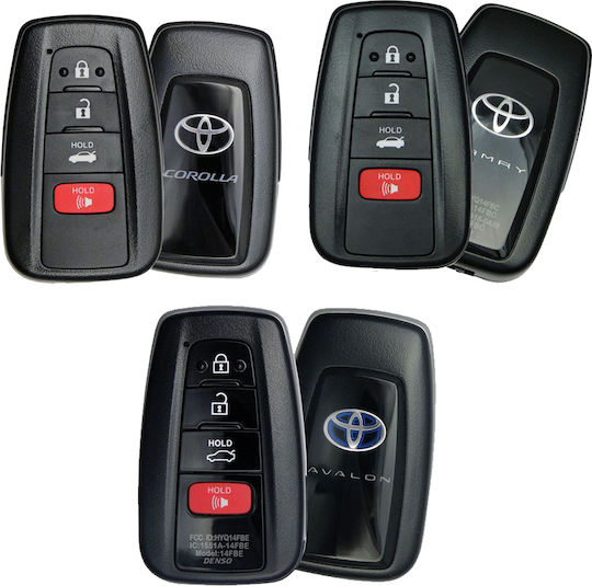 Silicone Car Key Cover Case with 4 Buttons for Toyota Black 1015.16