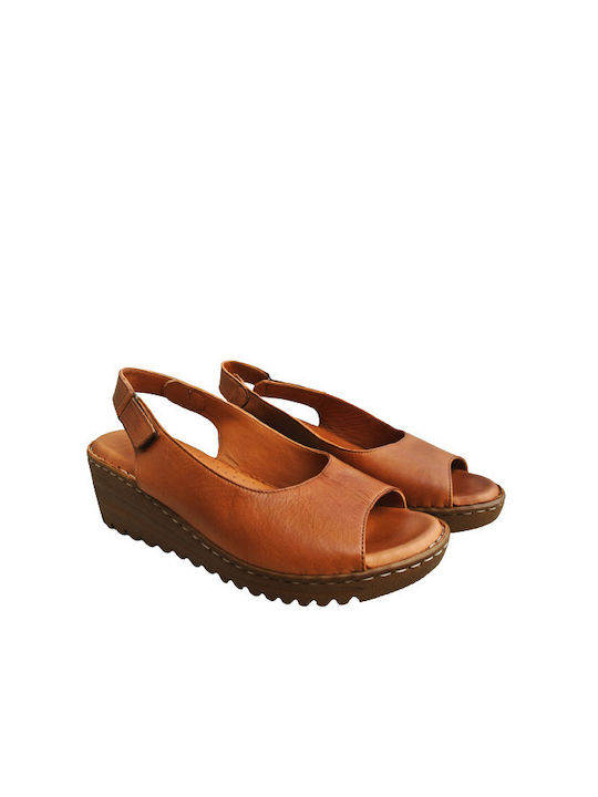 Cozy Step Leather Anatomical Platforms Anatomical Platforms In Tan Color Spanish Manufacture