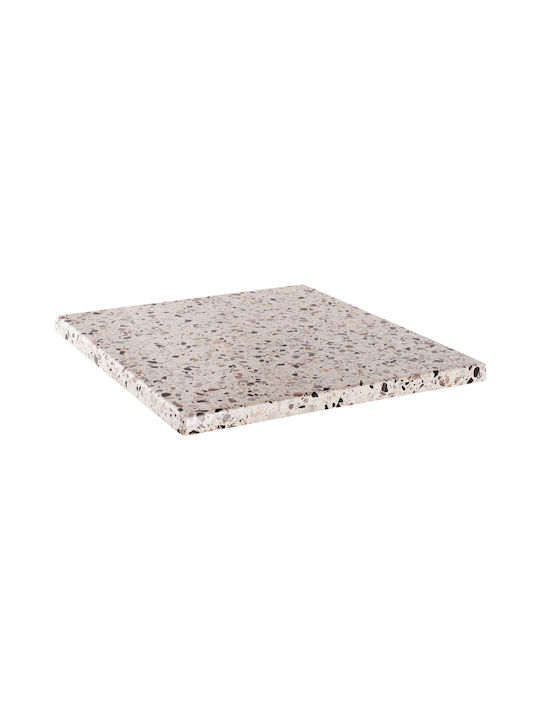 HomeMarkt Terrazzo Square Table Surface Werzalit in Beige Colour 70x70x3.5cm