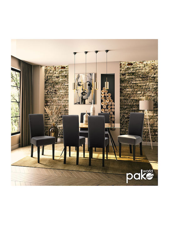 Ditta Dining Room Artificial Leather Chair Charcoal / Wenge 45x58x96cm 2pcs