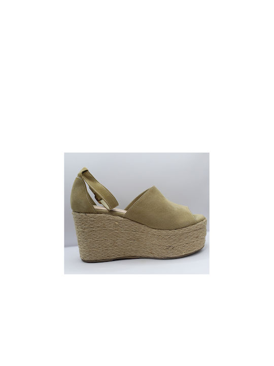 New Matic Women's Suede Platform Shoes Dark Beige