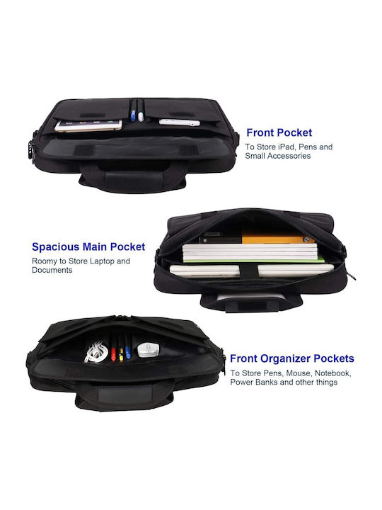 Taygeer 1073 Messenger Waterproof Bag for 17" Laptop Black