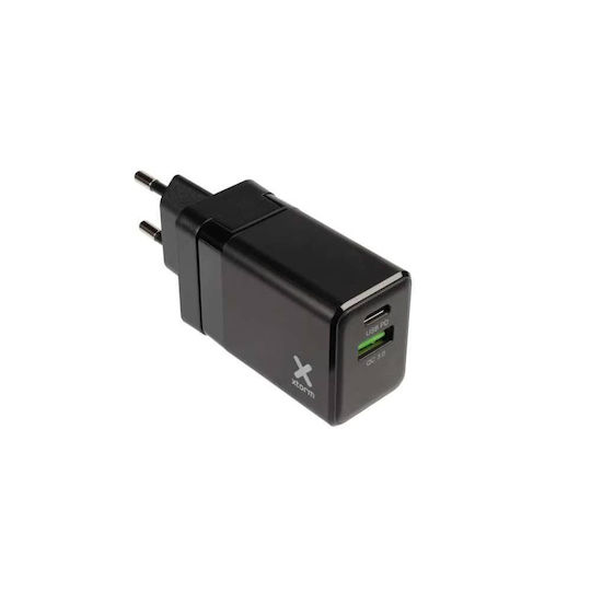 Xtorm Xtorm Handyladegerät mit USB-A Ausgangsanschlüsse, USB-C Ausgangsanschlüsse und Kabel USB-C - Lightning 30W Schwarze (XA082)