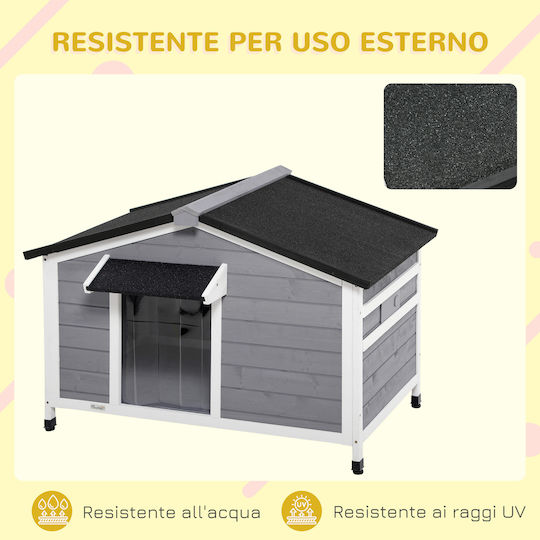 Pawhut Dog House Plastic Outdoor Gray 109x79x72cm