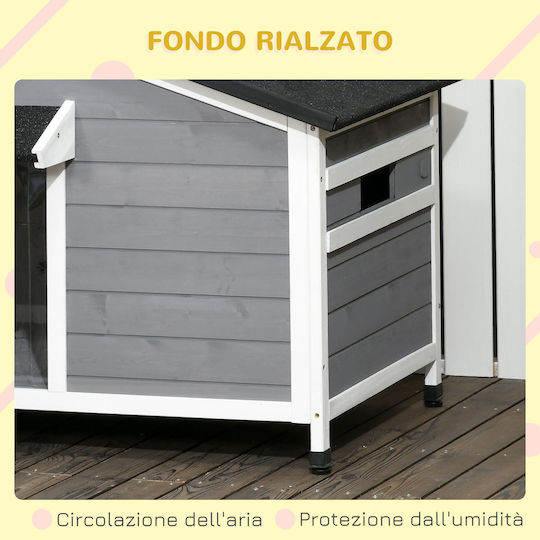 Pawhut Dog House Plastic Outdoor Gray 109x79x72cm