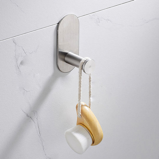 Single Wall-Mounted Bathroom Hook 4.5x10cm Silver Single Wall-Mounted Bathroom Hook 4.5x10cm Silver