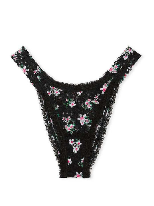 Damen Slip mit Spitze Schwarz