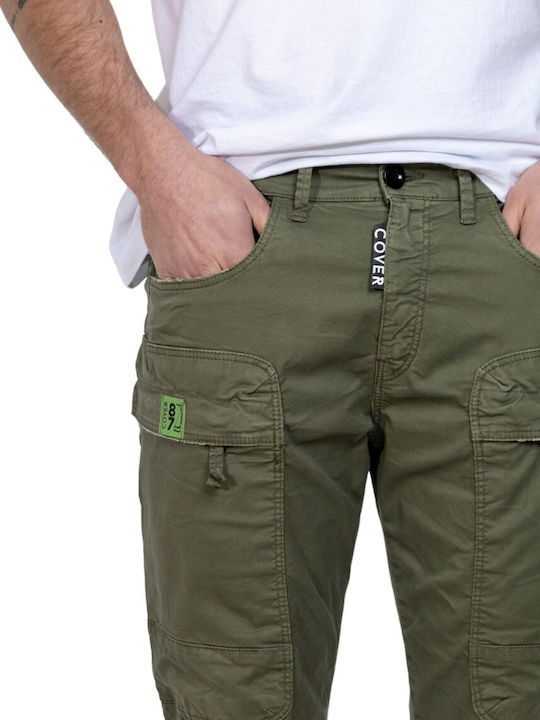 Trousers Cargo Elastic in Loose Fit Chaki