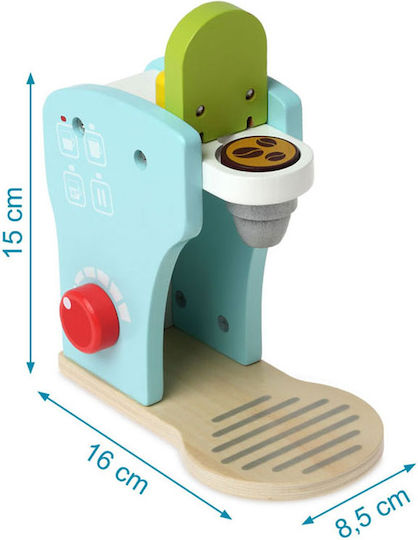 Kiokids Wooden Coffee Machine for Kids Aged 3 and Up