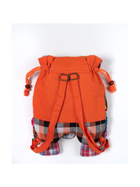 Silk Fashion Κουκουβάγια Παιδική Τσάντα Πλάτης Πορτοκαλί 30x24εκ.
