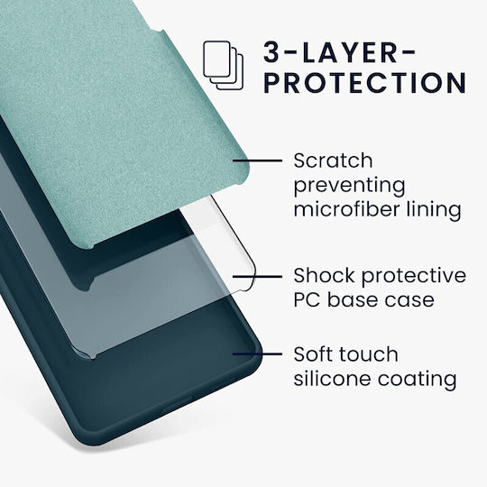 KWmobile Rubberized Umschlag Rückseite Silikon Matte Petrol (Redmi Note 12 5G / Poco X5 5G)