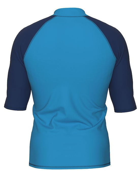 Arena Rash Vest Men's Short Sleeve Sun Protection Shirt Blue