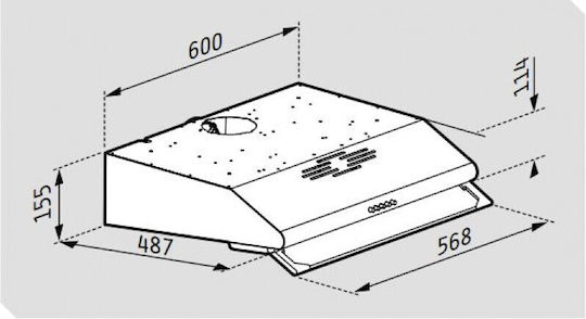 Pyramis Essential Ελεύθερος Απορροφητήρας 60cm Καφέ