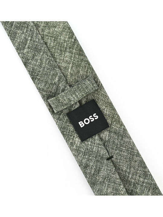 Boss Men's Tie Wool Knitted Printed in Gray Color