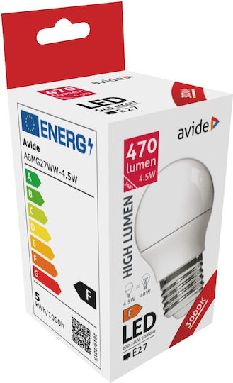 Avide ABMG27WW-4.5W LED Крушка 4.5W за Цокъл E27 и Форма G45 Топло бяло 470лм