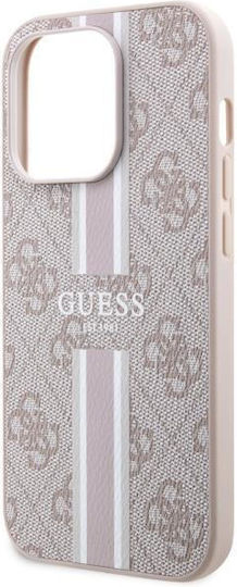 Guess Printed Stripes MagSafe Umschlag Rückseite Kunststoff Rosa (iPhone 14 Pro Max)