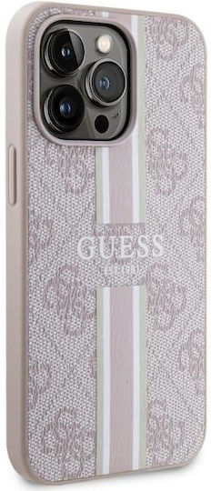 Guess Printed Stripes Umschlag Rückseite Kunststoff Rosa (iPhone 13 Pro)